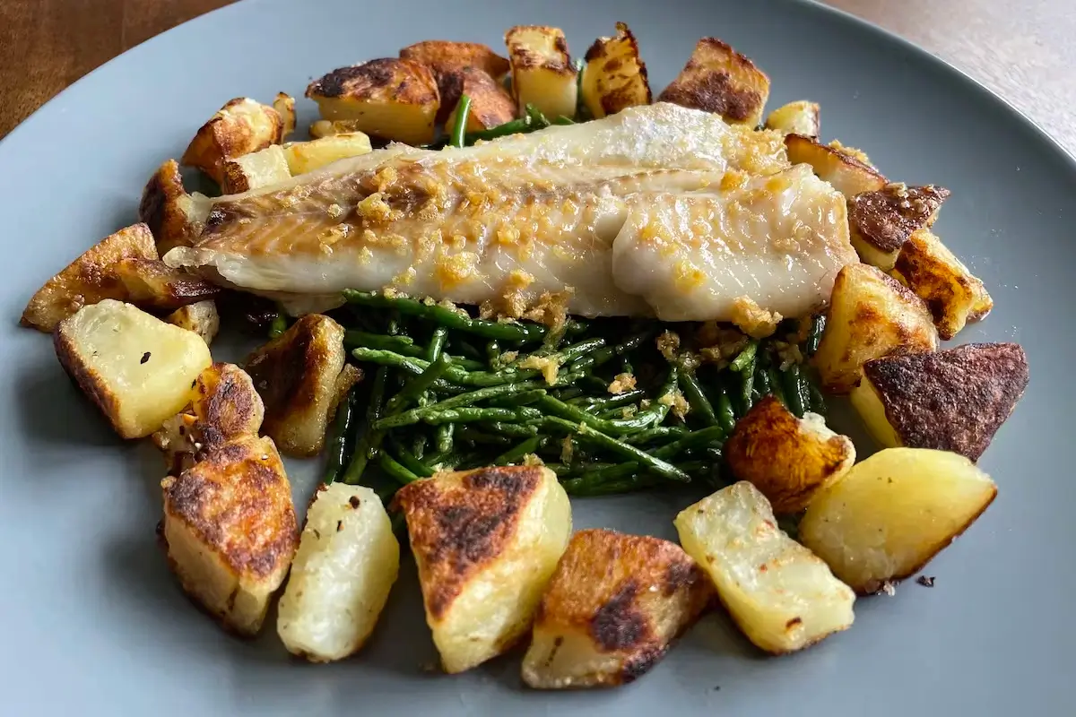 Oven Baked Cod On A Bed of Samphire