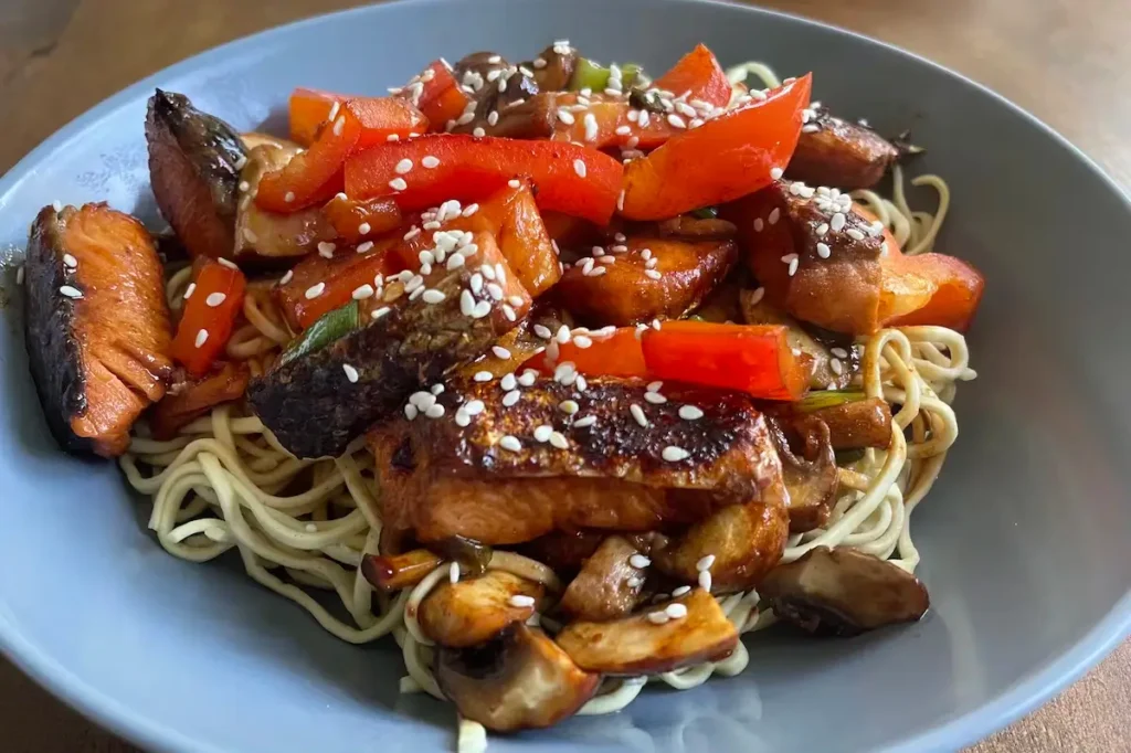 Sesame Seed Salmon Stir Fry