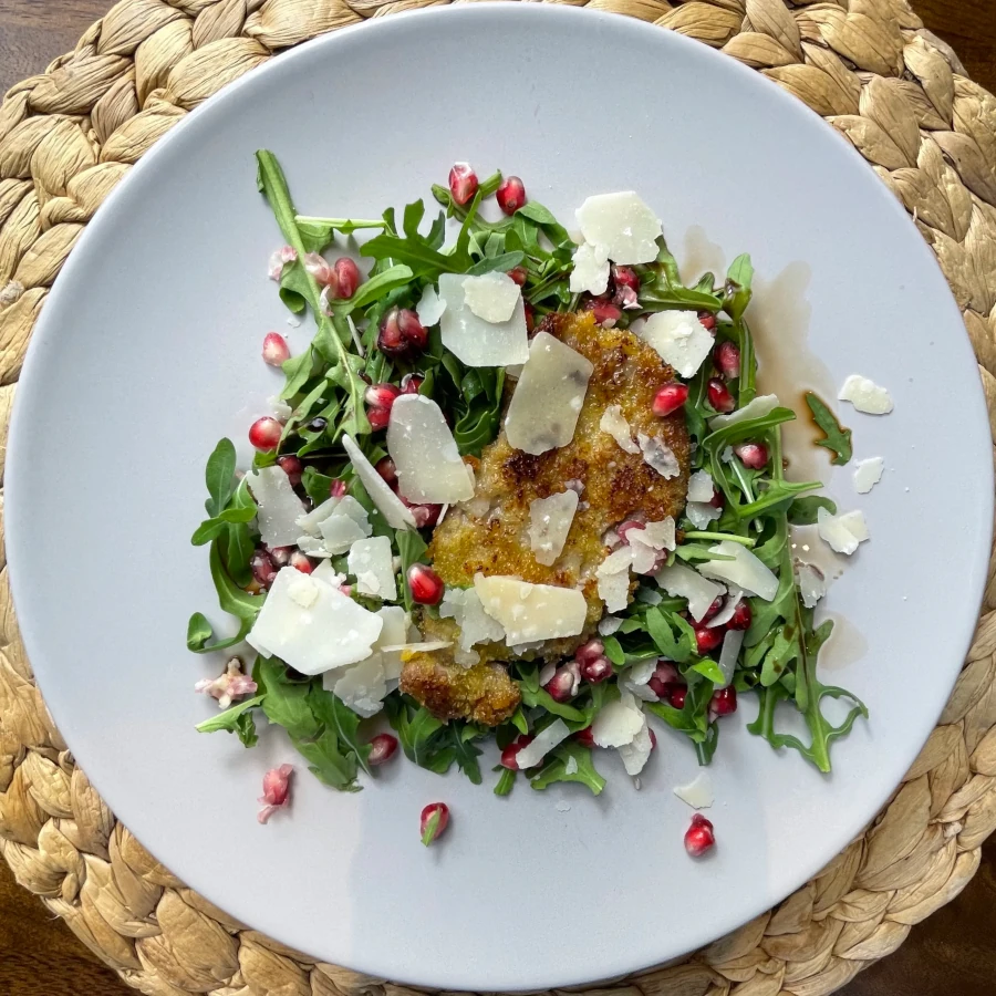 Turkey Schnitzel With Rocket & Pomegranate